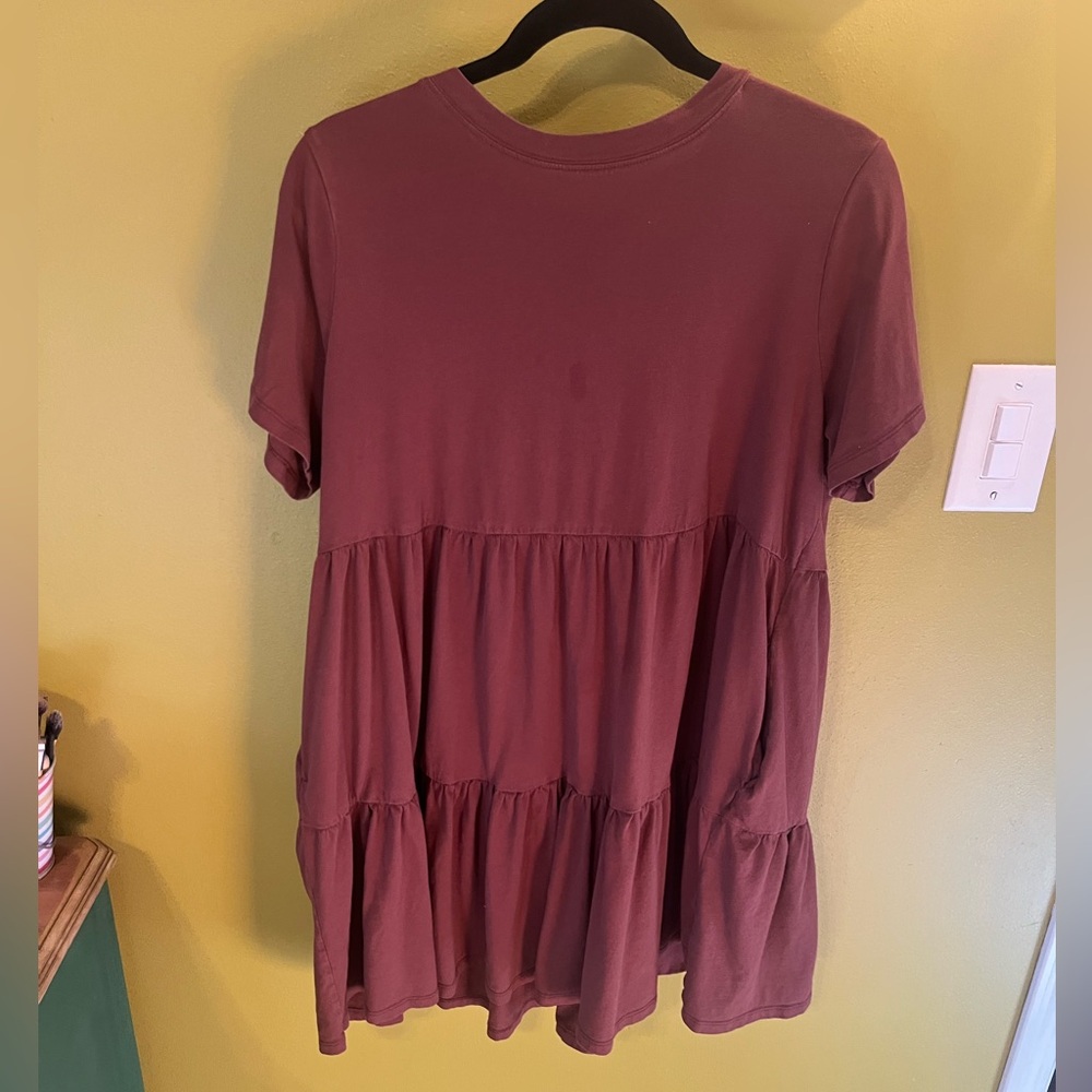 Large Old Navy Women's Tiered Short-Sleeve Peplum Dress - Brown